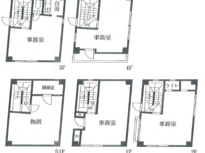 RC造ビル間取り,4階建て,RC造