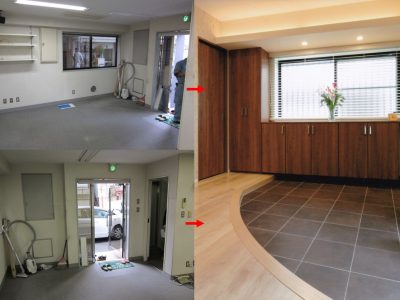 中古ビルをフルリノベーション（１階玄関）