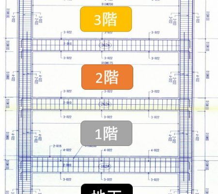 4階建て住宅　配筋詳細図