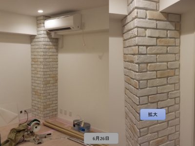 ブリックタイル　柱