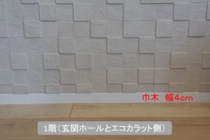 巾木とエコカラット（玄関壁）