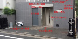 中古ビルのリノベーション。外構工事、外回り工事